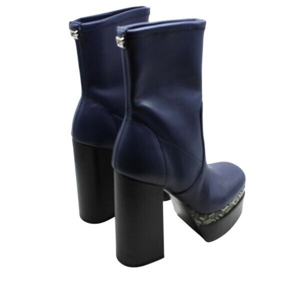Guess Womens Blue Color Block 2 Platform Dress Booties - Picture 5 of 8